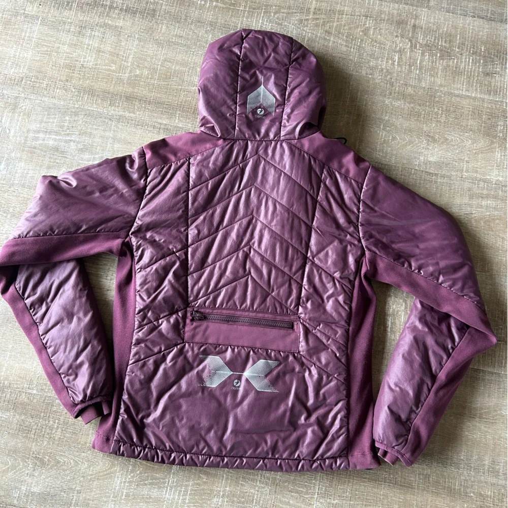 Oiselle Puffer Jacket Pullover 1/2 Zip Hooded Purple Women’s M Athleisure - Picture 4 of 16
